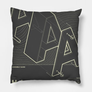 Helvetica assembly guide - white Pillow