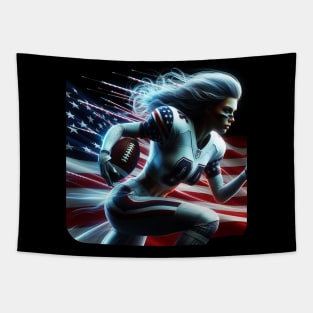 American Woman NFL Football Player #11 Tapestry