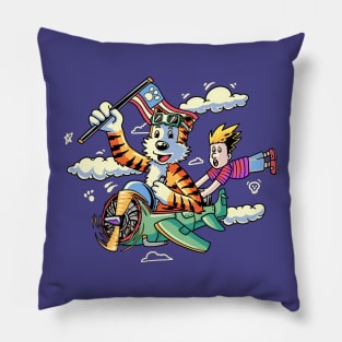 Calvin and Hobbes ride a rocket Pillow