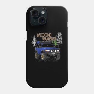 Toyota Land Cruiser Weekend Wanderer - Blue Toyota Land Cruiser for Outdoor Enthusiasts Phone Case