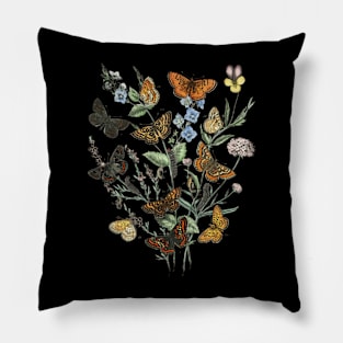 Retro Vintag Aesthetic Butterflies Pillow