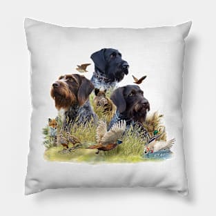 Versatile hunting with German Wirehaired Pointer Pillow