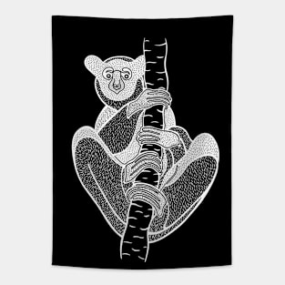 Indri or Babakoto - black and white animal drawing Tapestry