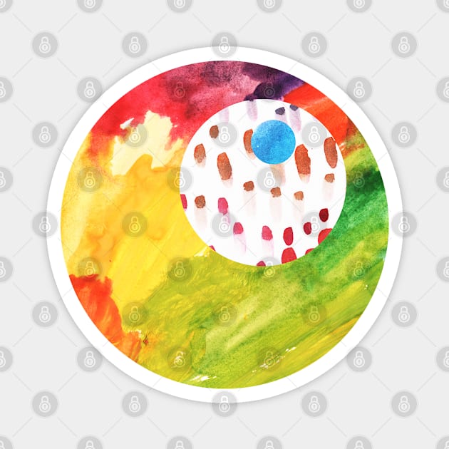 Watercolor geometrict painting Magnet by lausn