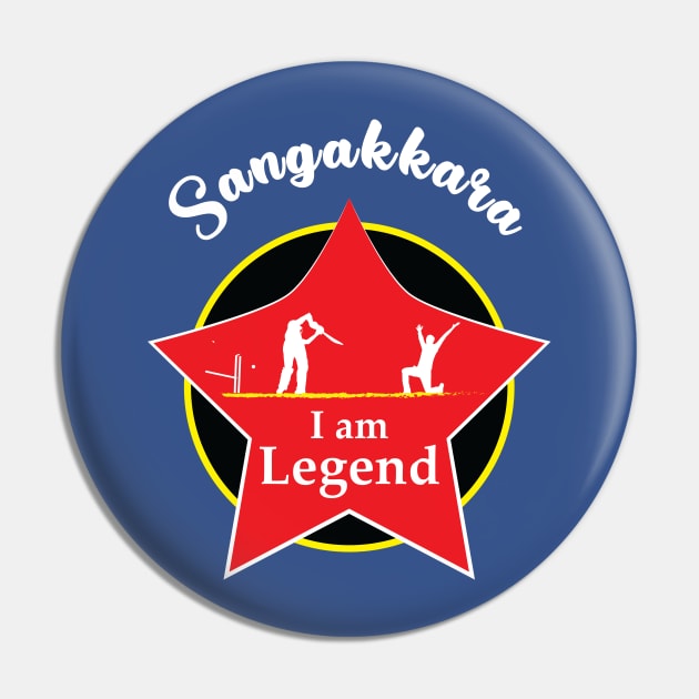 Kumar Sangakkara - I am Legend T-Shirt Pin by VectorPB