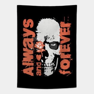 Always and Forever - Dark Valentine Skull Tapestry