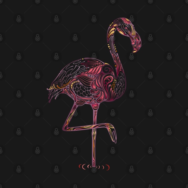 Pink Flamingo  Zentangle Abstract by IconicTee
