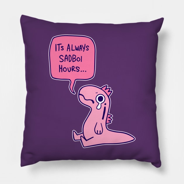 Sadboi hours - pink Pillow by Psychonautic