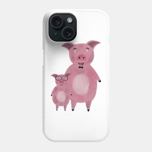 piggy dad and son Phone Case