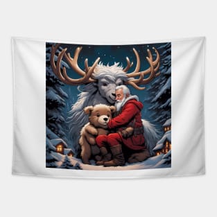 Teddy With Rudolf the Red Nose Reindeer Tapestry