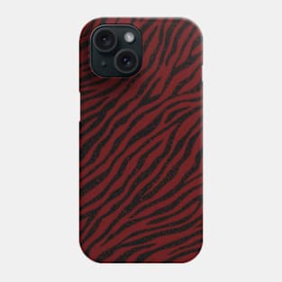 Savage Distressed Black and Dark Red Tiger Pattern Animal Print Wild Safari Phone Case