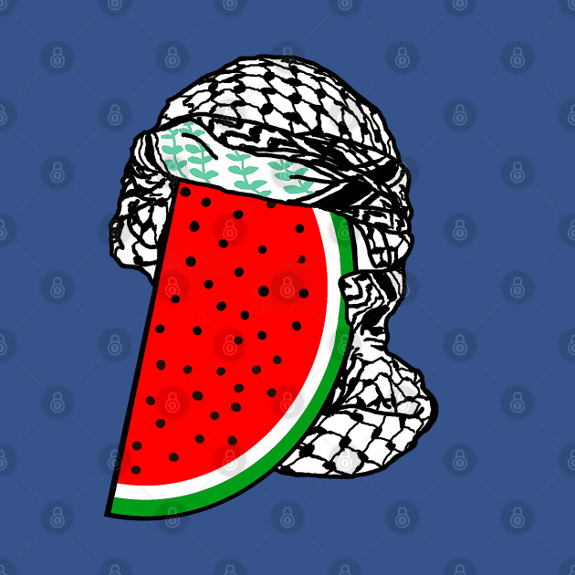 Watermelon Keffiyeh - Free Palestine - Half Wrap - Double-sided by SubversiveWare