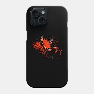 Statue of Liberty in Red Phone Case