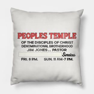 PEOPLES TEMPLE Church Sign Pillow