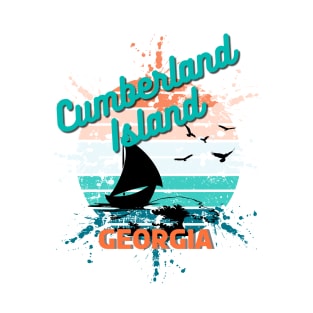 Cumberland Island Georgia Retro Vintage Sunset T-Shirt