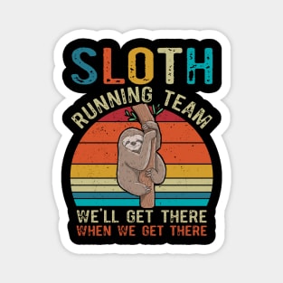 Sloth Running Team We'll Get There Vintage Magnet