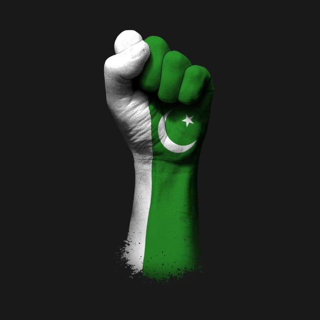 Flag of Pakistan on a Raised Clenched Fist by jeffbartels