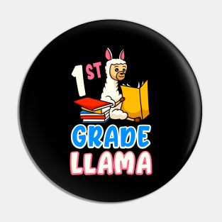 1st Grade Llama Funny First Grader School Pin