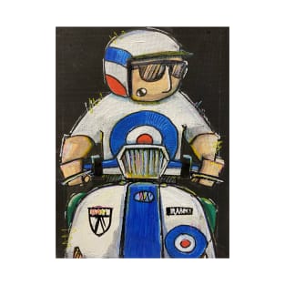 Retro Scooter, Classic Scooter, Scooterist, Scootering, Scooter Rider, Mod Art T-Shirt