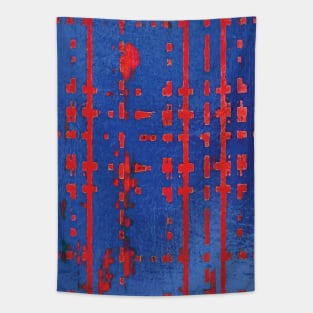 Deconstructed Blue and Red Tapestry