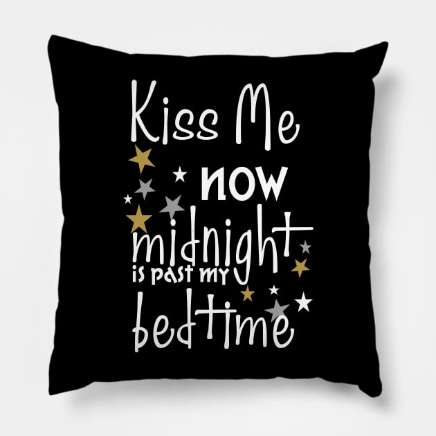 Kiss Me Now. Midnight Is Past My Bedtime Pillow by PeppermintClover