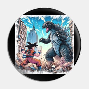 Goku vs Godzilla Pin