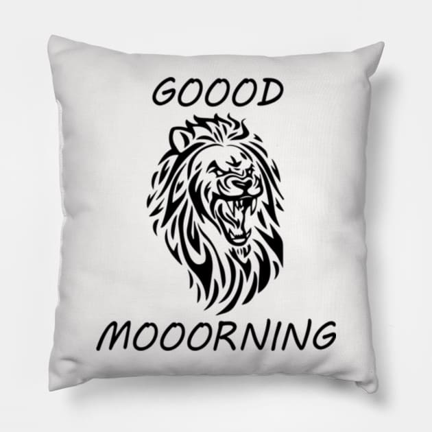 Goood Mooorning Pillow by LinkBelow