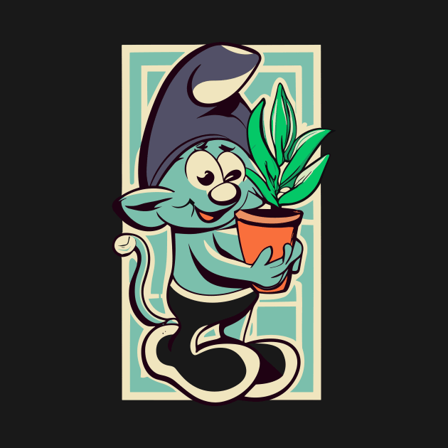 Smurf Cat - Smurf cat with Plant by kknows