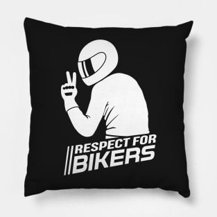 Respect for Bikers (white) Pillow