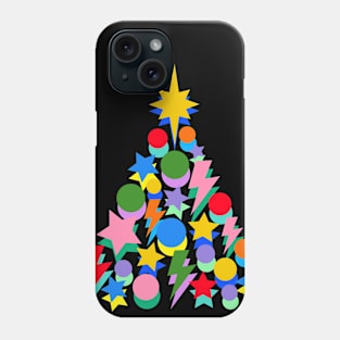 Bright Colour Christmas Tree, Lightning, Star and Baubles Phone Case