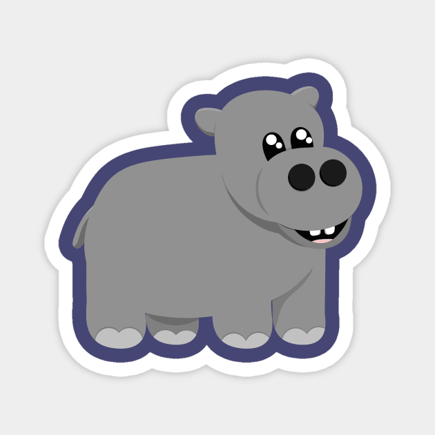 Cute Little Hippo Magnet by PandLCreations