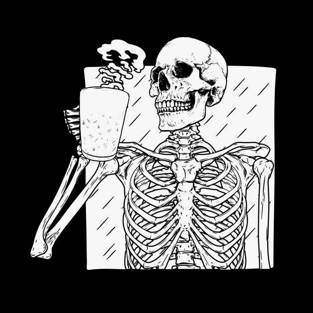 Skeleton drinks halloween coffee, coffee skull lovers by AYOUGO.ZONDA™