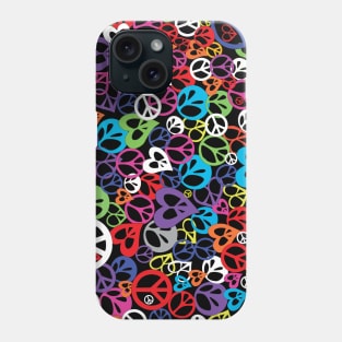 Round and Heart Shaped Peace Signs. Phone Case