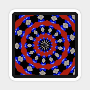 Red Gray Blue Kaleidoscope Magnet