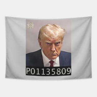 Inmate P01135809 / Trump Mug Shot Tapestry