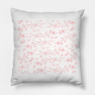 Grey & Red pohutukawa branch pattern Pillow