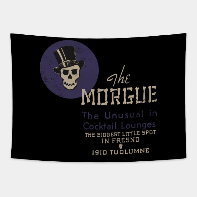 Retro Vintage the Morgue Tiki Bar Tapestry by StudioPM71