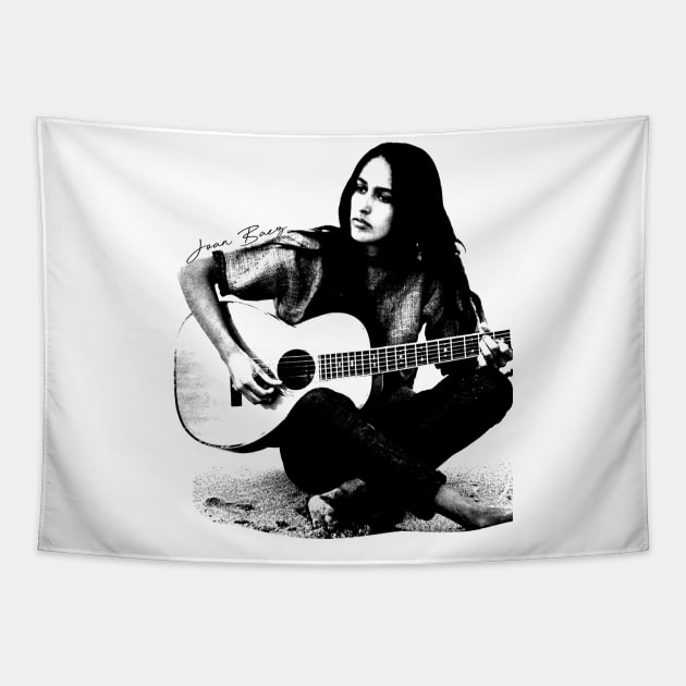 Joan Baez /// Guitar retro Tapestry by HectorVSAchille