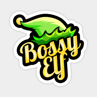 Bossy Elf Hat Family Outfit For Christmas Magnet