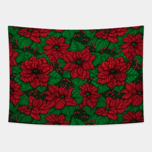 Poinsettia, Christmas pattern Tapestry