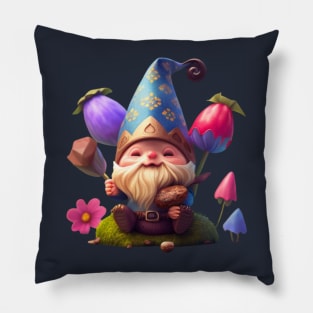 kawaii cute gnomie easter day Pillow