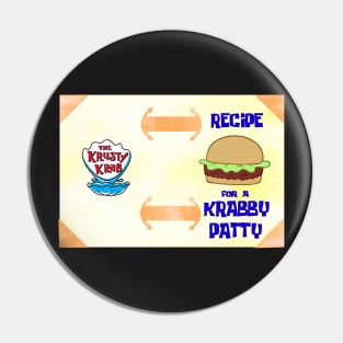 Recipe for a Krabby Patty Journal Pin