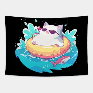 relaxing cat Tapestry