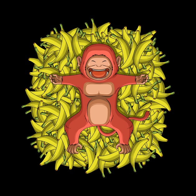 Monkey and Lots of bananas by Kanvasdesign