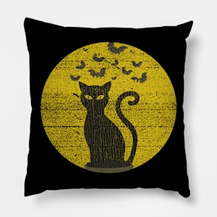 Scary Black Cat Costume Halloween Pillow