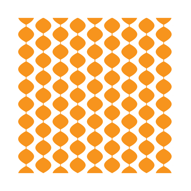 Mid Century Modern Retro 60s Waves Pattern  (Yellow Orange Pure) by Makanahele