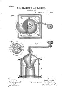 Coffee mill patent drawing Magnet