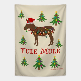 Yule Mule and Christmas Trees Holiday Graphic Tapestry