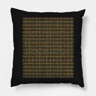 Trippy Glitched Grid Retro Pattern Pillow