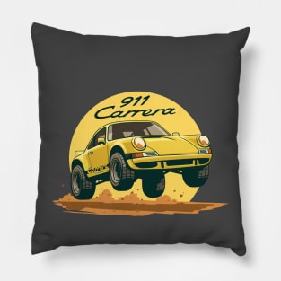 car 911 carrera offroad rally dakar yellow Pillow